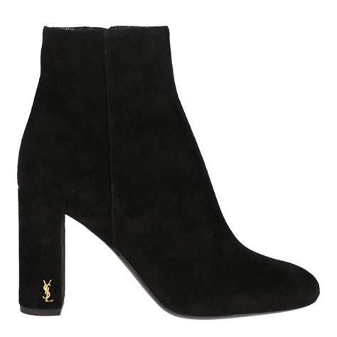 ysl black suede ankle boots|ysl thigh high boots.